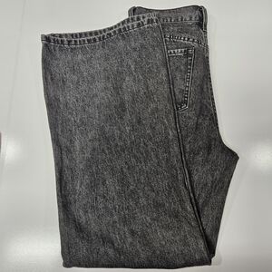 Oraije Paris High Waist Wide Leg Jeans Women's Size 26 Black Acid Wash